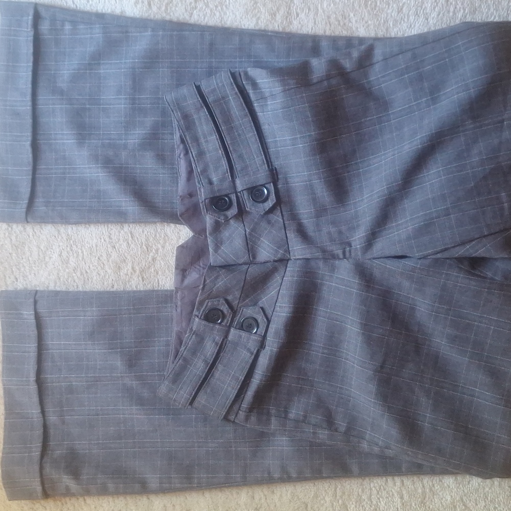 Heart Soul Gray & White Pinstripe Cuffed Pants Size Size 30